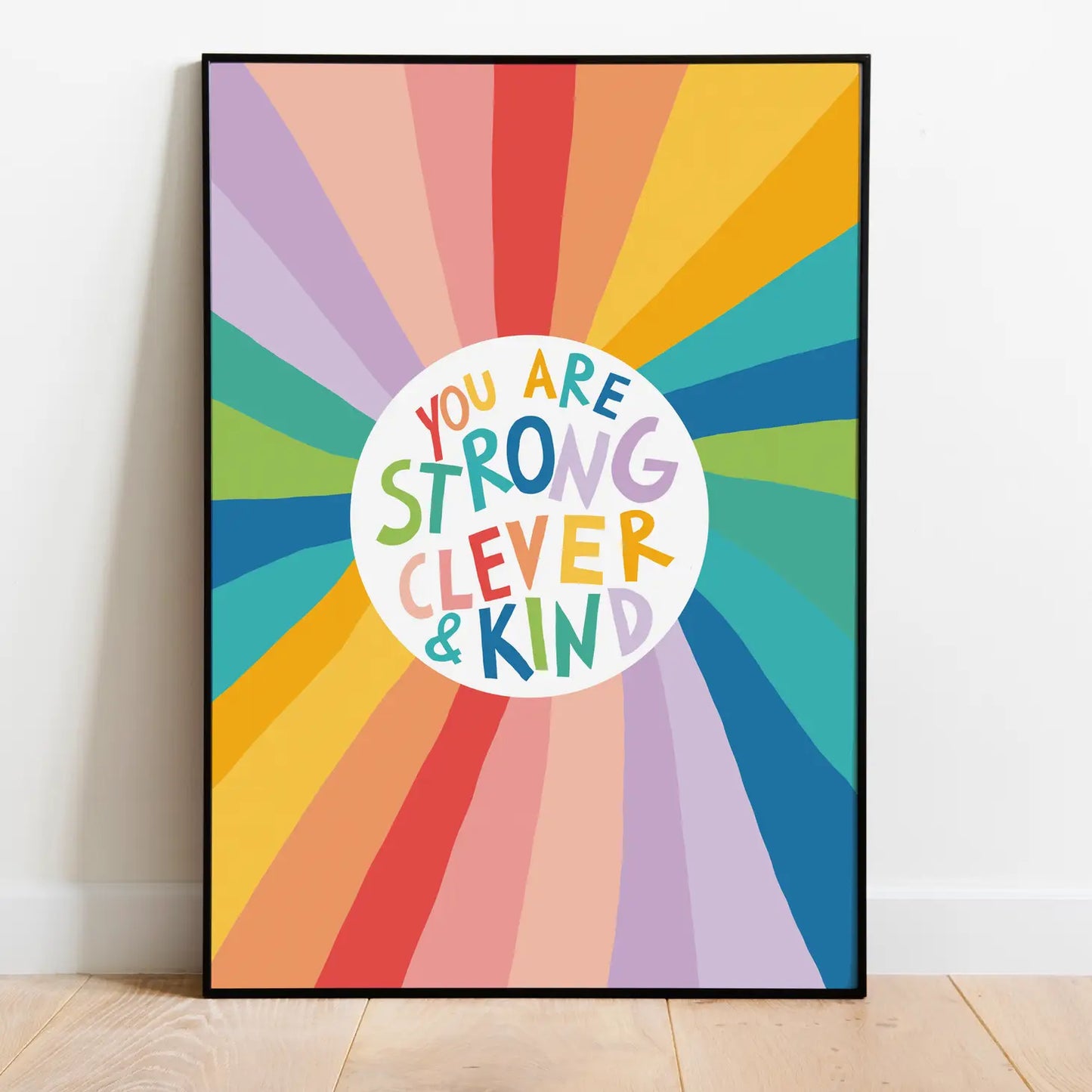 Children's Rainbow Affirmation Art Print Unframed