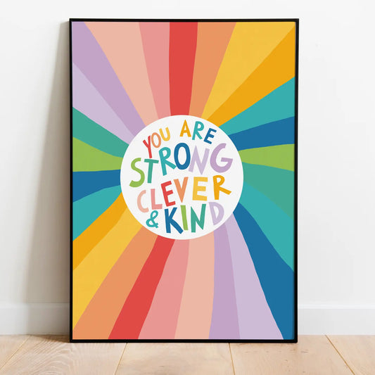 Children's Rainbow Affirmation Art Print Unframed