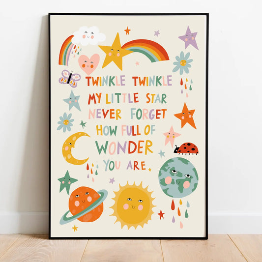 Children & Baby Twinkle Twinkle Keepsake Art Print Unframed