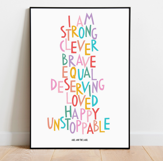 positive affirmation prints, affirmation prints for children, children prints for bedroom, affirmations, looking for children prints nursery, bedroom prints, boys and girls prints